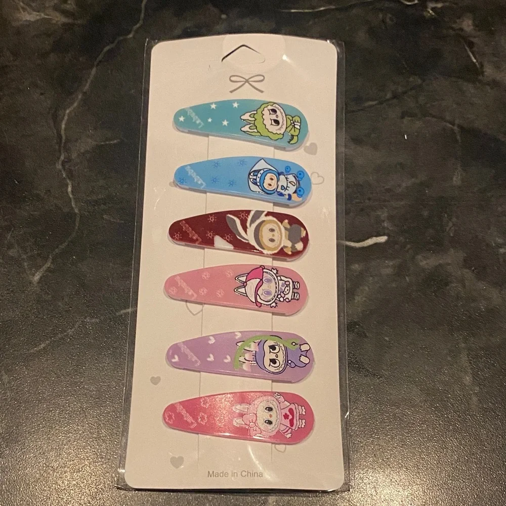 Set Of 6 Labubu Hair Clip Barrettes